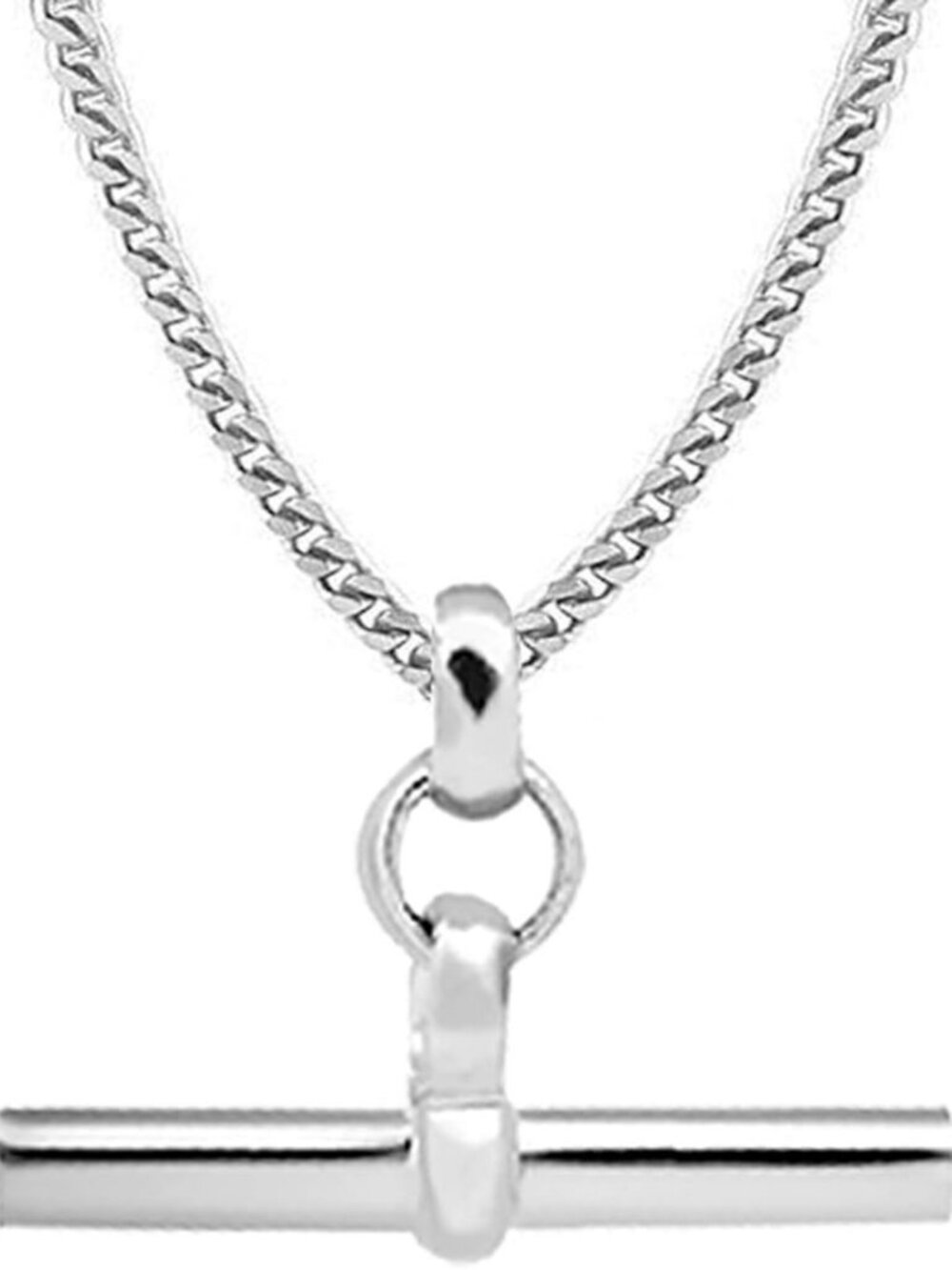 Sterling Silver T-Bar Pendant Necklace | Minimalist Toggle Chain Jewelry for
